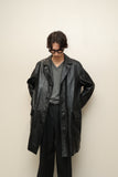 00's European label - leather I line middle coat