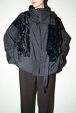 c2000's German label - faux fur attached deformed jacket