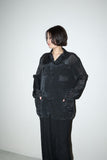 1990-2000s JIL SANDER - rayon semi sheer shirt-jacket with 4 pockets