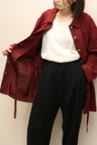 90's US label - linen jacket in dark scarlet