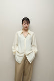 c1970s European label - silk minimal dress shirt