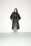 80s–90s European label - leather military essence long coat