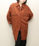 90-00's JAEGER - draping coverall jacket in terracotta