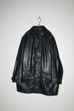 80-90's German label - leather minimal car coat