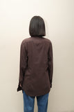 90-00's PRADA - curved cut dress shirt ③