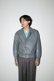 80-90's Finish label - gray leather blouson
