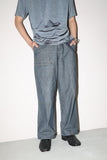 cotton chambray denim pants with big pocket