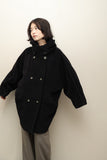 80s Max Mara – PIACENZA Fabric Wool/Cashmere 2-Way Neck Double-Breasted Coat