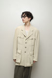 80s GIORGIO ARMANI - rayon military essence 3D pocket jacket