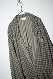 80's Italian label - draping linen oversized plaid jacket
