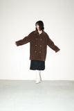 80's MARELLA - angora mixed wool middle coat in brown