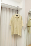 00's European label - linen/cotton skipper style pullover shirt