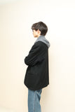 80's European label - cashmere/wool big boxy tailored-jacket as a short coat