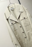 90s JIL SANDER - cotton/poly safari detail mid trench coat