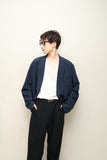 80-90's European label - rayon cropped double breasted jacket