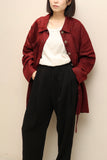 90's US label - linen jacket in dark scarlet