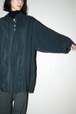 c80's European label - rayon oversized shirt with loop button detail