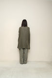 80-90's European label - linen oversized jacket with asymmetrical pocket