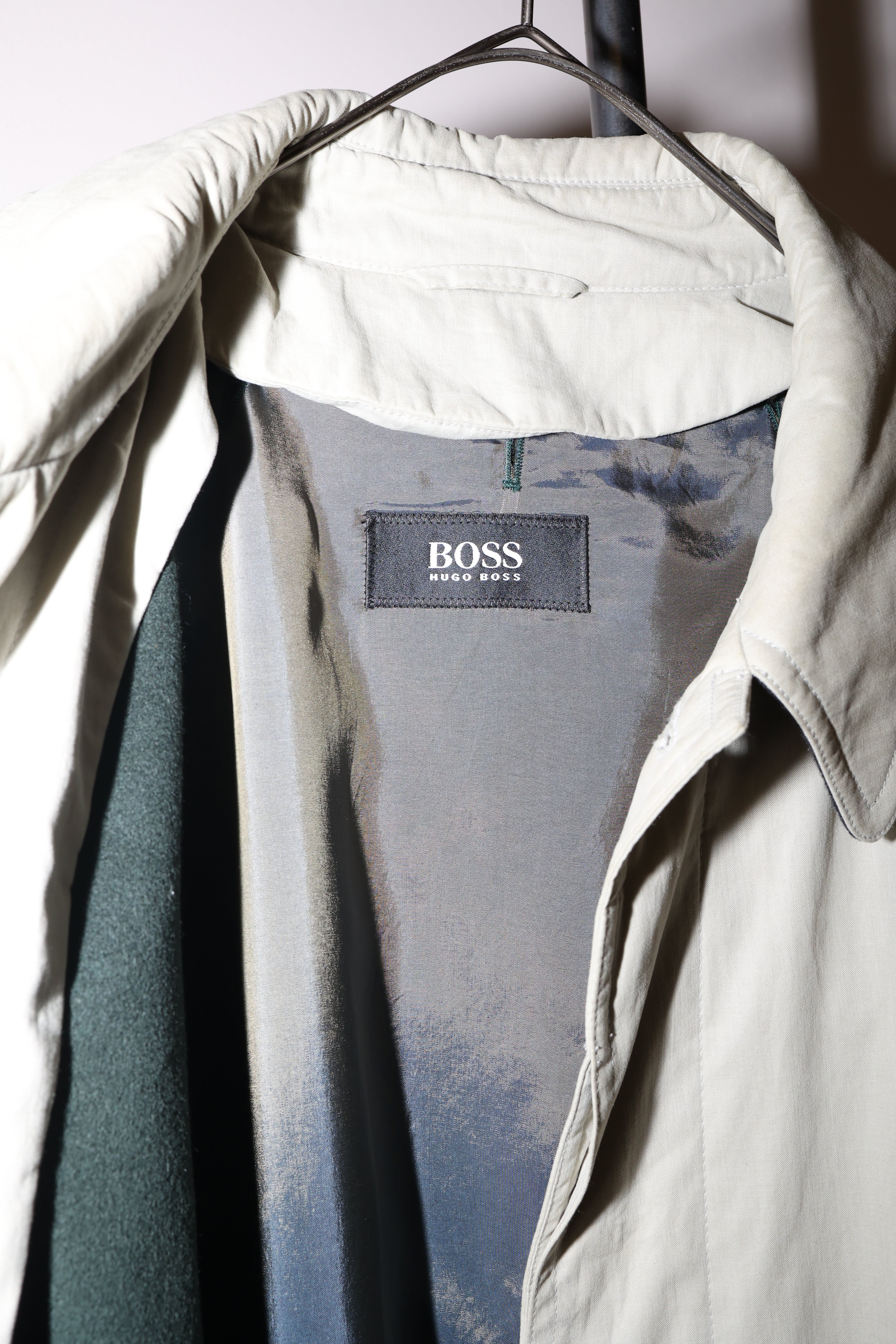 90’s HUGO BOSS cotton balmacaan coat in ivory color