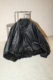 c80's European label - leather solid & loose jacket