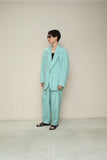 80s–90s Italian label - silk suit 2-pieces in Tiffany blue