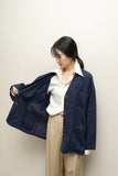 80s Max Mara - linen jacket in navy