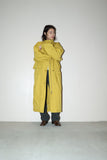 80-90's German label - cotton/poly padded hi-neck coat in yellow