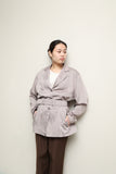 80-90's European label - rayon belted jacket in dusty color