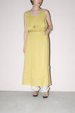 c90’s European Label - linen layered-design sleeveless dress