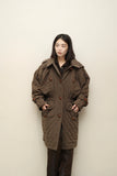 80’s JIL SANDER - quilting coat with detachable big hoodie
