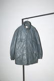 80’s European label - leather shell goose down jacket