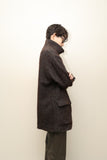 c90's CHRISTIAN AUJARD HOMME - mohair mixed wool zip-up hi-neck middle coat