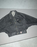 80-90’s GEORGES MARCIANO for GUESS - geometrical cutting cropped denim jacket