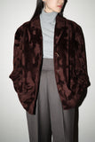 80-90's faux-fur abstract camouflage-like design jacket