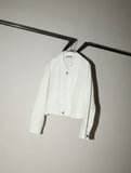 c80’s European label - linen “2nd type” cropped short jacket / made in ITALY