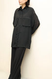 c90's Emporio Armani - sheer shirt with 3D pockets