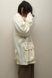 80-90s European label - shiny oversized utility jacket