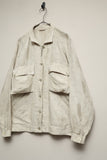 80s Italian label - linen botanical pattern boxy jacket