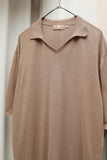 00's European label - cotton/linen skipper knit polo shirt