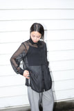 90's-00's European label - viscose sheer shirt