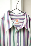 1980's STEFANEL - cotton doble pocket stripe shirt