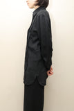 c80's Italian label - silk pleated body shirt