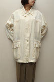 80-90s European label - shiny oversized utility jacket