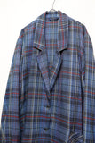 80's European label - viscose/cupro/linen plaid tailored jacket