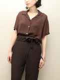 90's-00's European label - acetate/viscose waist wrap trousers