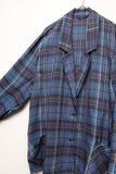 80's European label - viscose/cupro/linen plaid tailored jacket
