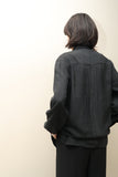 c80's Italian label - silk pleated body shirt