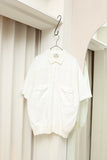 80's-90's European label - cotton knit switching pullover shirt