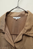 90's European label - silk open collar shirt with flap pocket