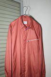 00's Armani Collezioni - glossy fabric minimal shirt with zip pocket